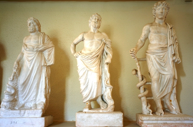 Epidavros - Various statues of Asclepios, god of medicine